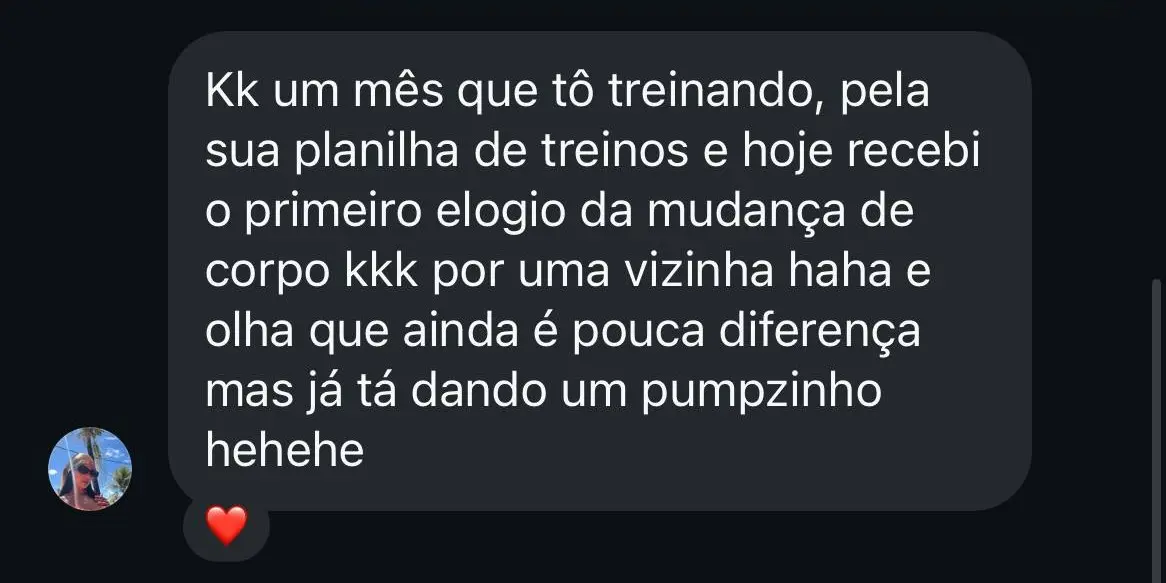 Mensagem de aluna sobre o método