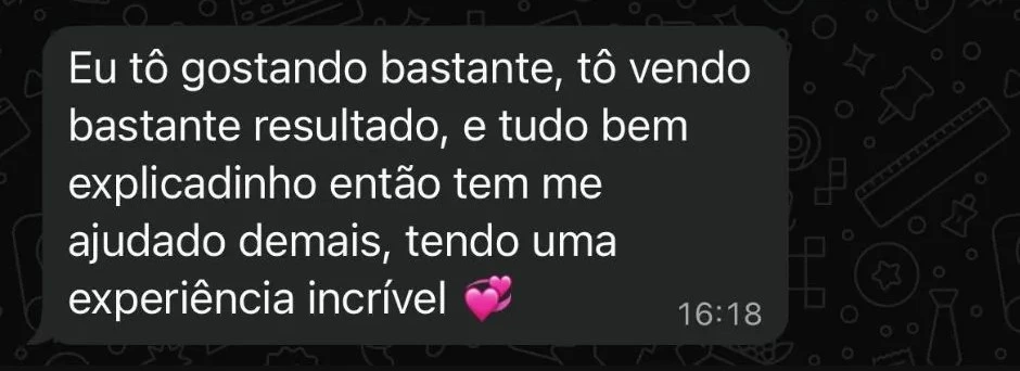 Mensagem de aluna sobre o método
