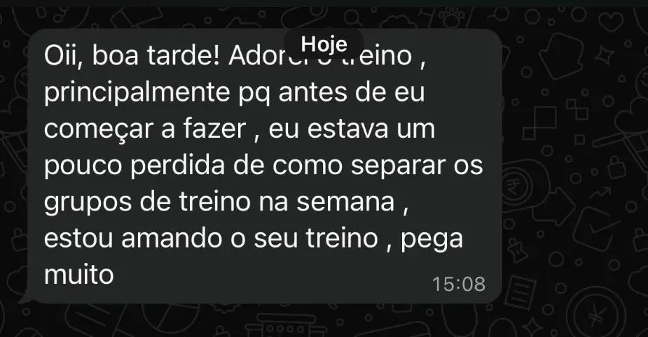 Mensagem de aluna sobre o método